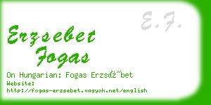 erzsebet fogas business card